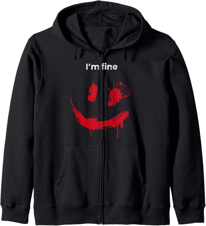 I'm Fine Fun Halloween Kürbis Hexen Geist Zombie Grafik Kapuzenjacke