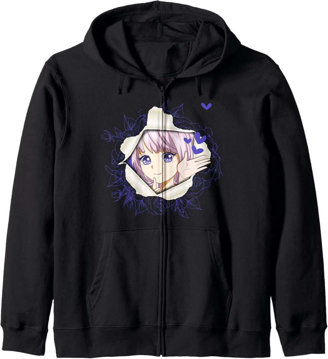 Otaku Anime Mädchen Kawaii Herzen Manga Kapuzenjacke