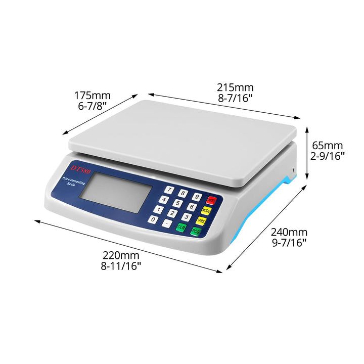 QWORK® Elektronische Küchenwaage 40 kg, digitale küchenwaage mit LCD-Display, Batterien nicht enthal
