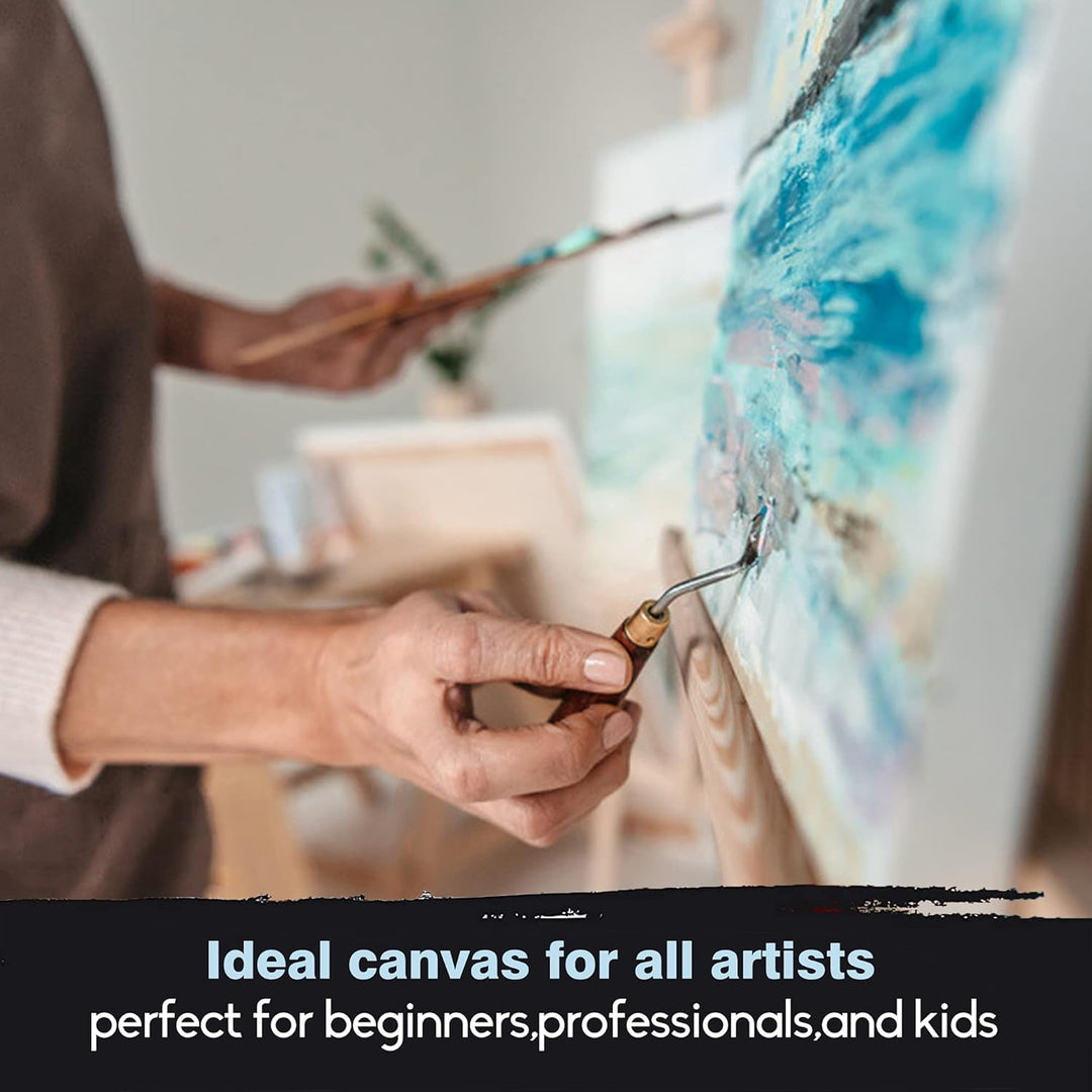 CONDA 45x60cm Leinwand zum Bemalen, 5 Stück Gestreckte Leinwand, Grosse Leinwand Aus 100% Baumwolle,