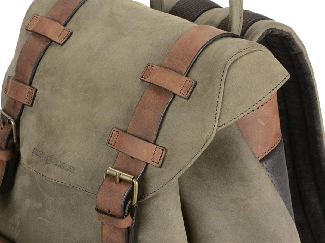 Ruitertassen Rucksack Damen Herren Khaki Ranger Leder Wanderrucksack Travel Reise