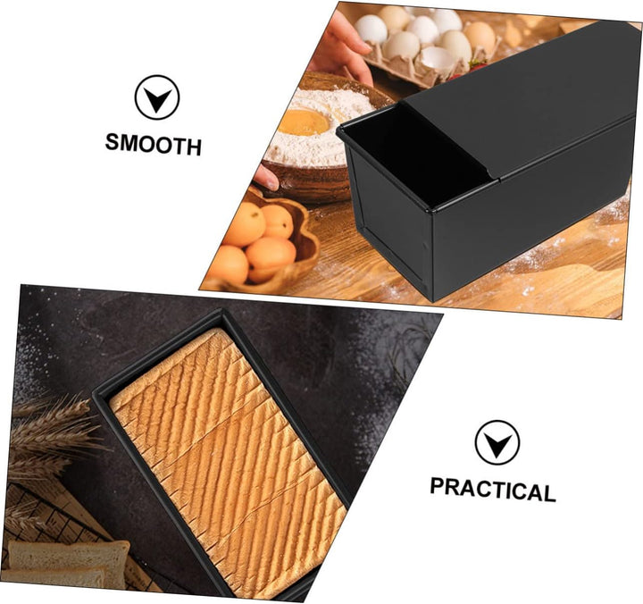 Cabilock Backform für Brotkasten mit Deckel aus Kohlenstoffstahl Antihaftbeschichtet und Leicht zu R