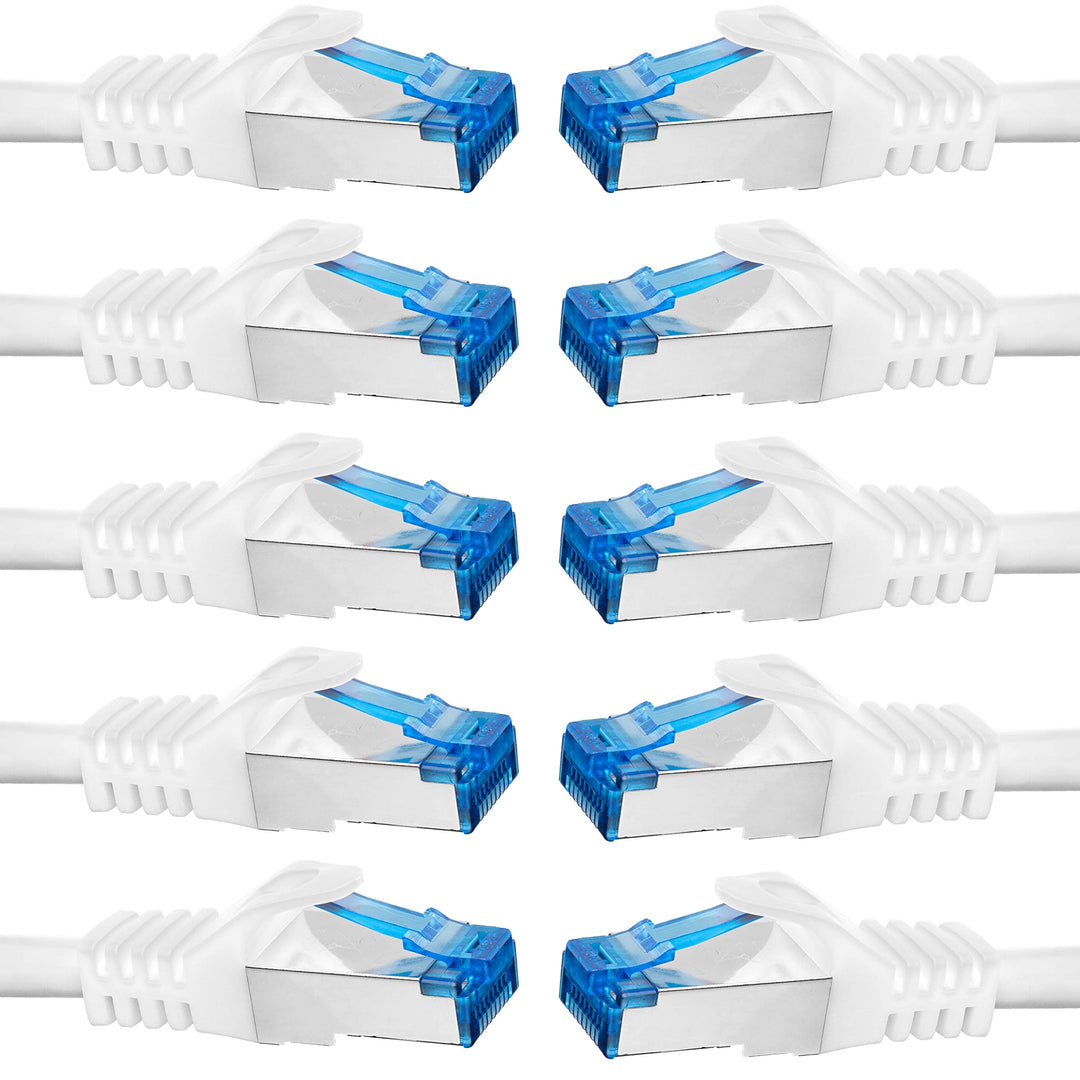 BIGtec - 10 Stück - 5m CAT.7 Gigabit Patchkabel Netzwerkkabel weiss Kupferkabel Patch Ethernt LAN DS