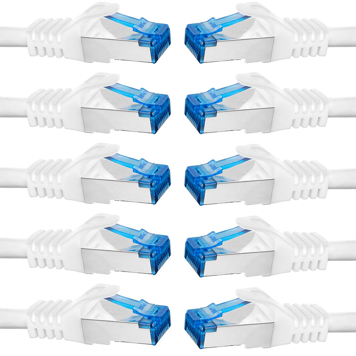 BIGtec - 10 Stück - 0,15m CAT.7 Gigabit Patchkabel Netzwerkkabel weiss Kupferkabel Patch Ethernt LAN