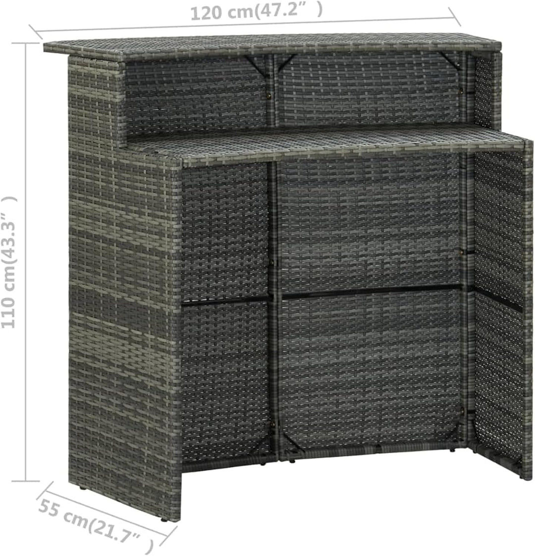 Susany Gartenbar Set 4-TLG. mit Kissen Theke Bar Tresen Gartentheke Bartisch Stehtisch Barhocker Bar