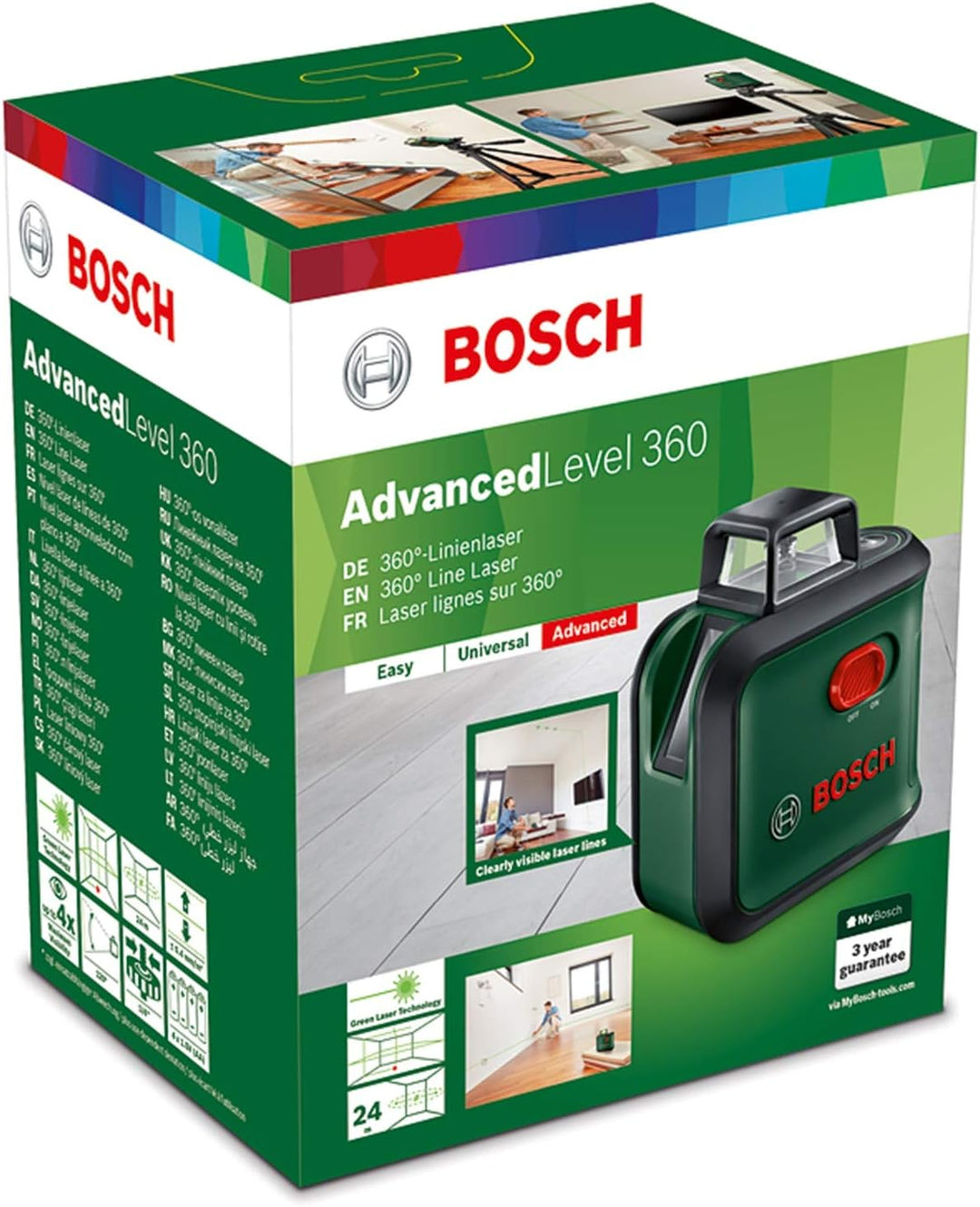Bosch Home and Garden Bosch Kreuzlinienlaser AdvancedLevel 360 (3 Laserlinien inkl. 360° zum Ausrich