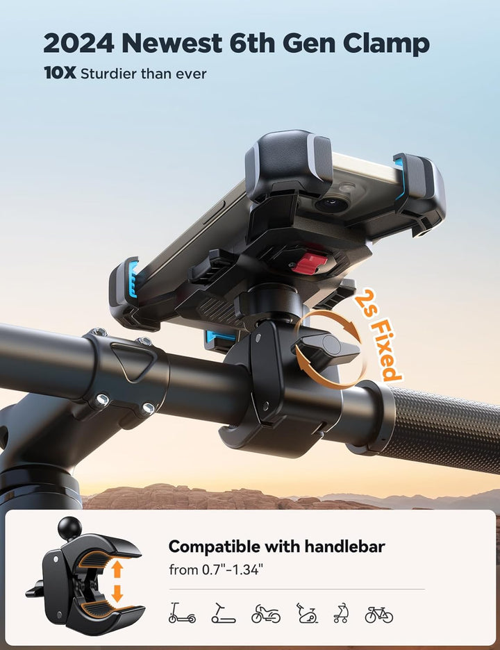 JOYROOM 2025 Handyhalterung Fahrrad & Motorrad & e Scooter, [1s Auto-Sperre][100mph Militär Anti-Sha