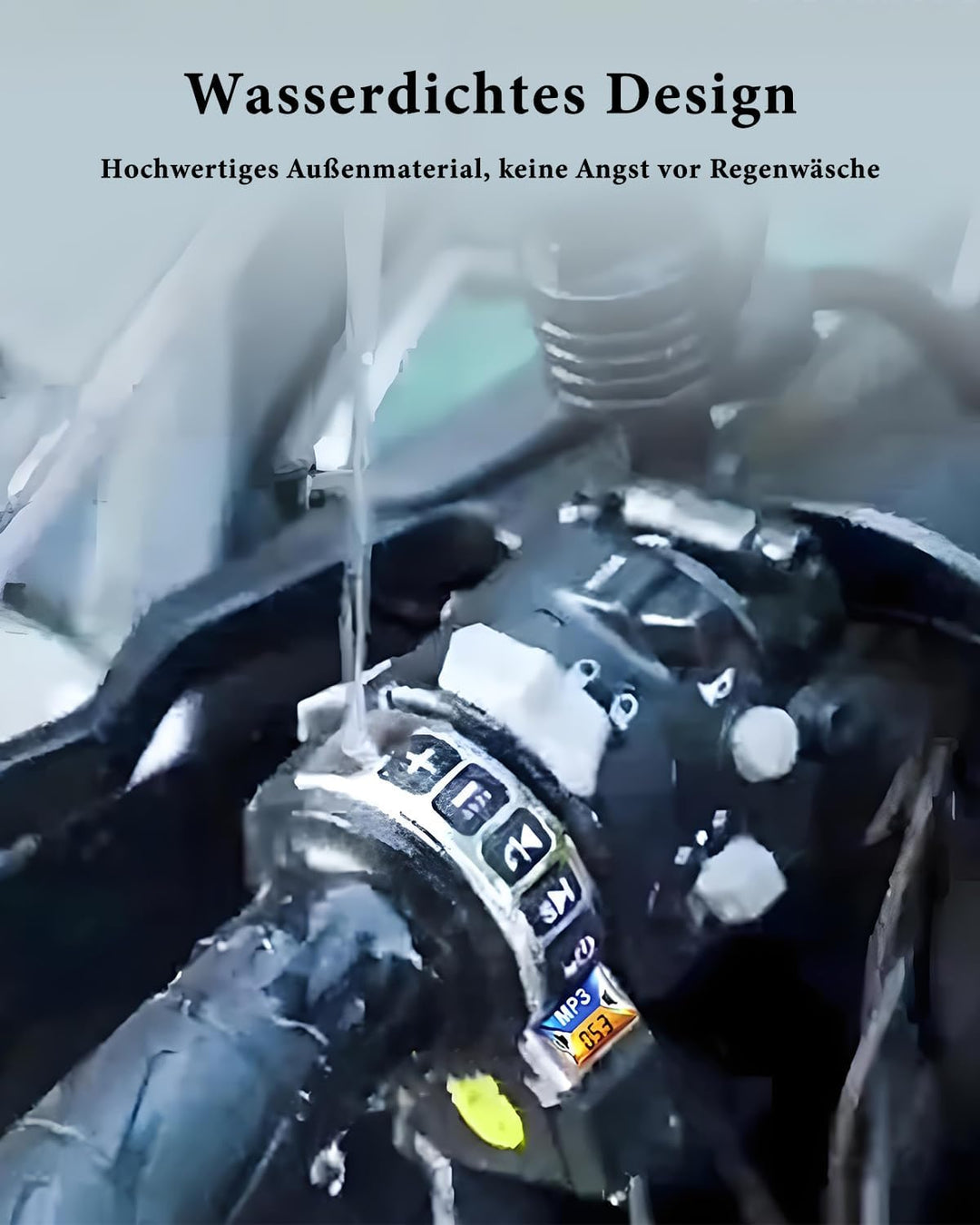Motorrad-Lenkerlautsprecher mit Bluetooth, FM-Radio, Bedientaste, 12 V | Wasserfestes Stereo-System