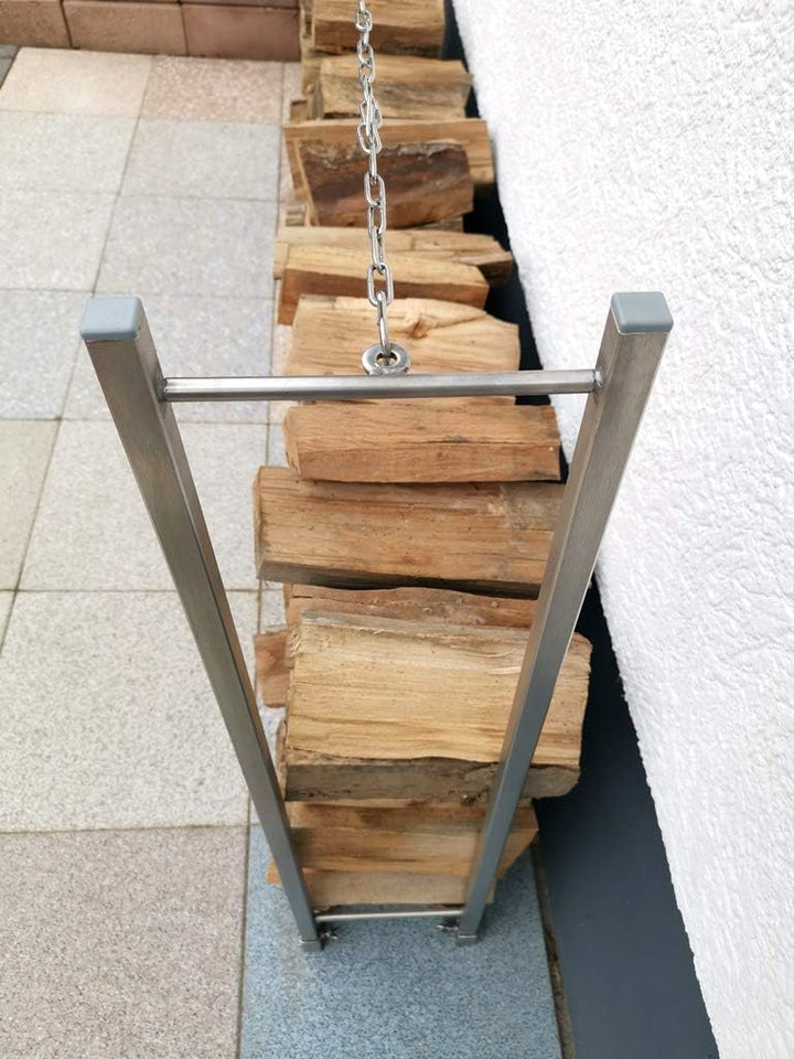 Holzstapelhilfe aus Edelstahl von Namor | Kaminholzregal | Brennholz | Stapelhilfe | Holzstapelhalte