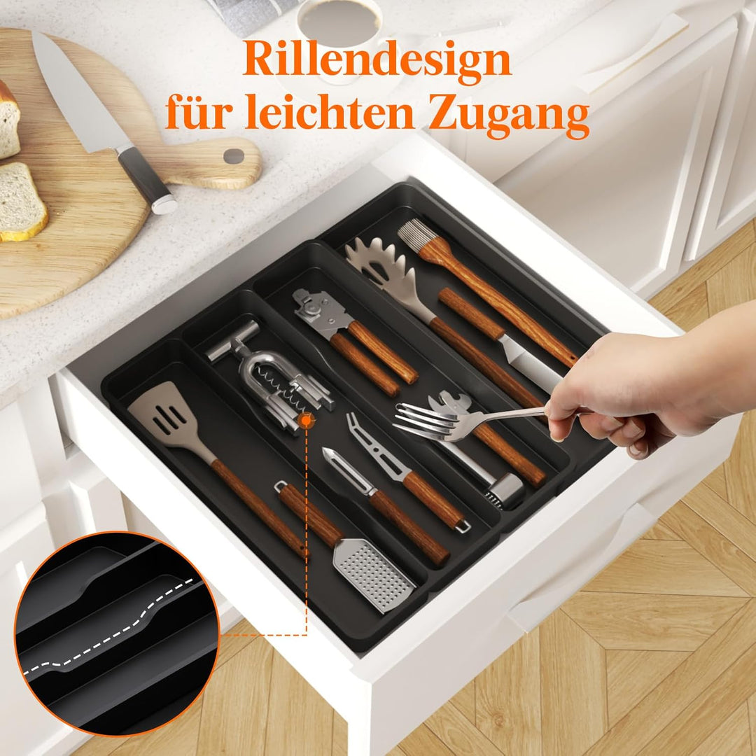 Lifewit Besteckkasten für Schubladen, Küchenutensilienhalter erweiterbar auf 43,9 cm, Schubladen Org