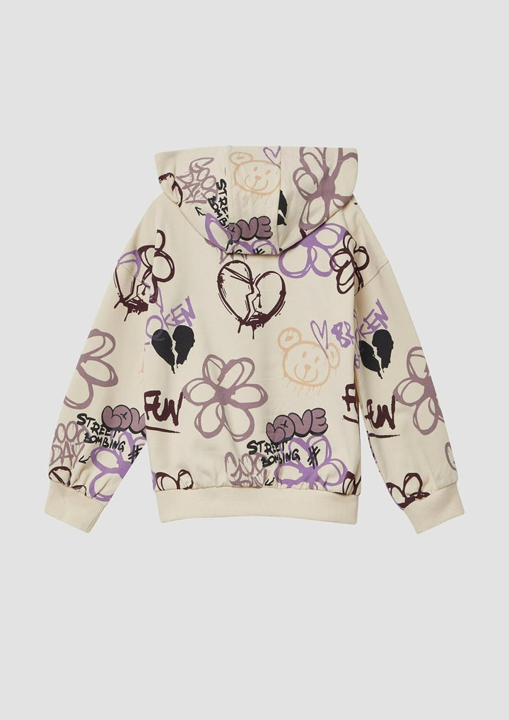 s.Oliver Hoodie mit All-Over-Print im Graffiti-Stil 92-98 04a6_creme, 92-98 04a6_creme
