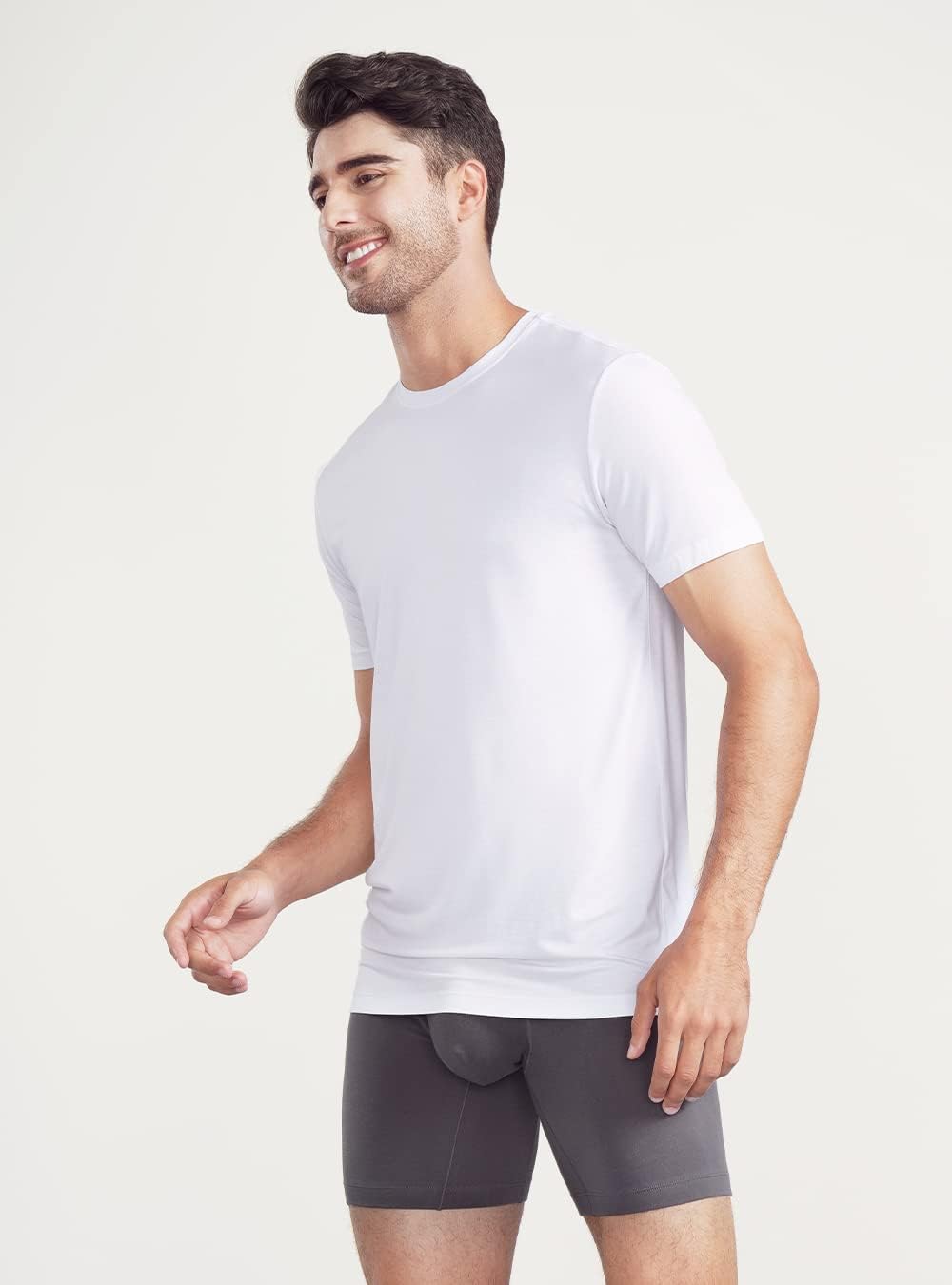 DAVID ARCHY Unterhemden Herren mit Schweissblatt Shirt mit V-Ausschnitt aus Bambus S Black*1+white*1