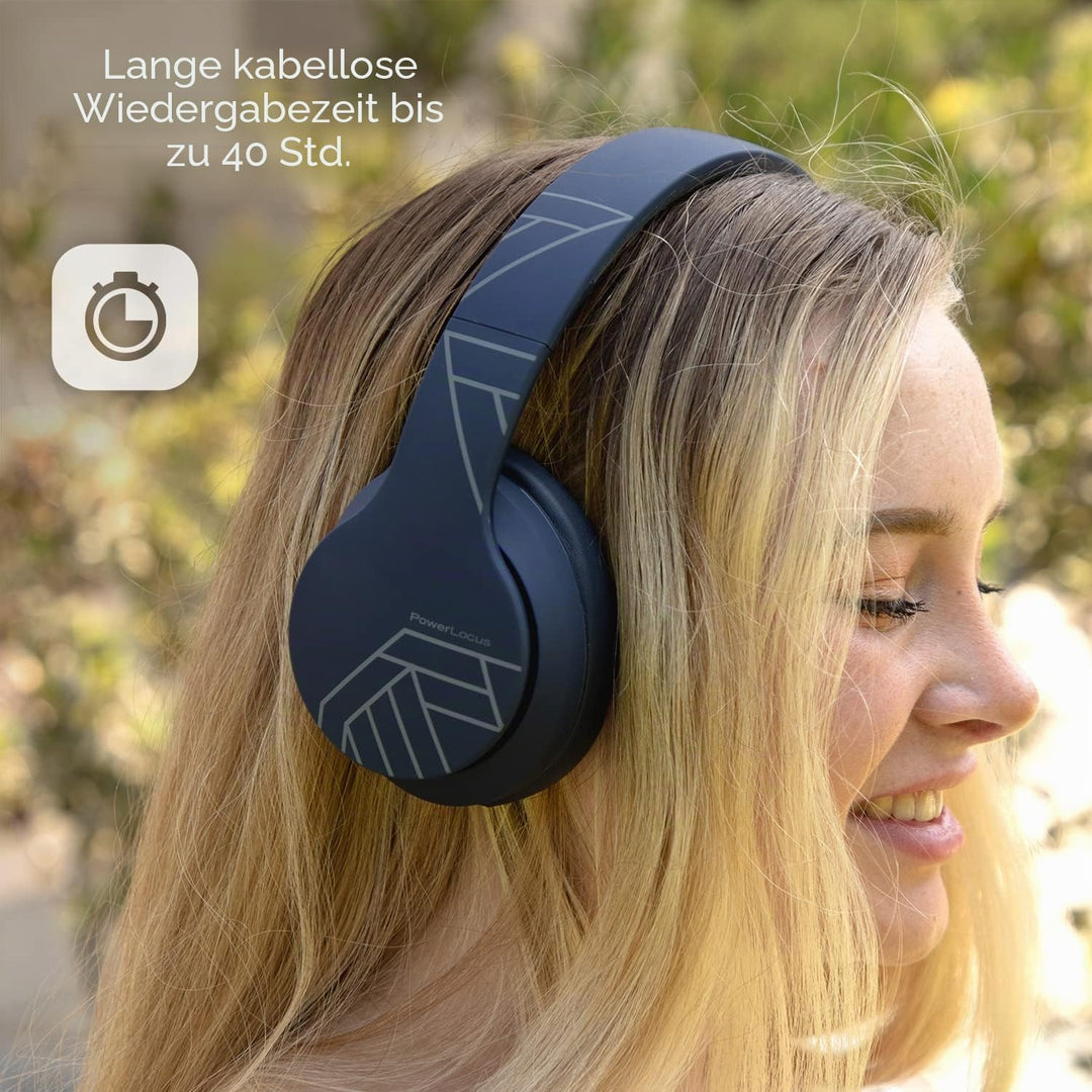 PowerLocus P6 Bluetooth Kopfhörer Over Ear, Over Ear Kopfhörer Kabellos mit Super Bass, 40Std. Spiel
