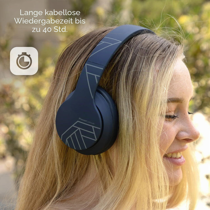 PowerLocus P6 Bluetooth Kopfhörer Over Ear, Over Ear Kopfhörer Kabellos mit Super Bass, 40Std. Spiel