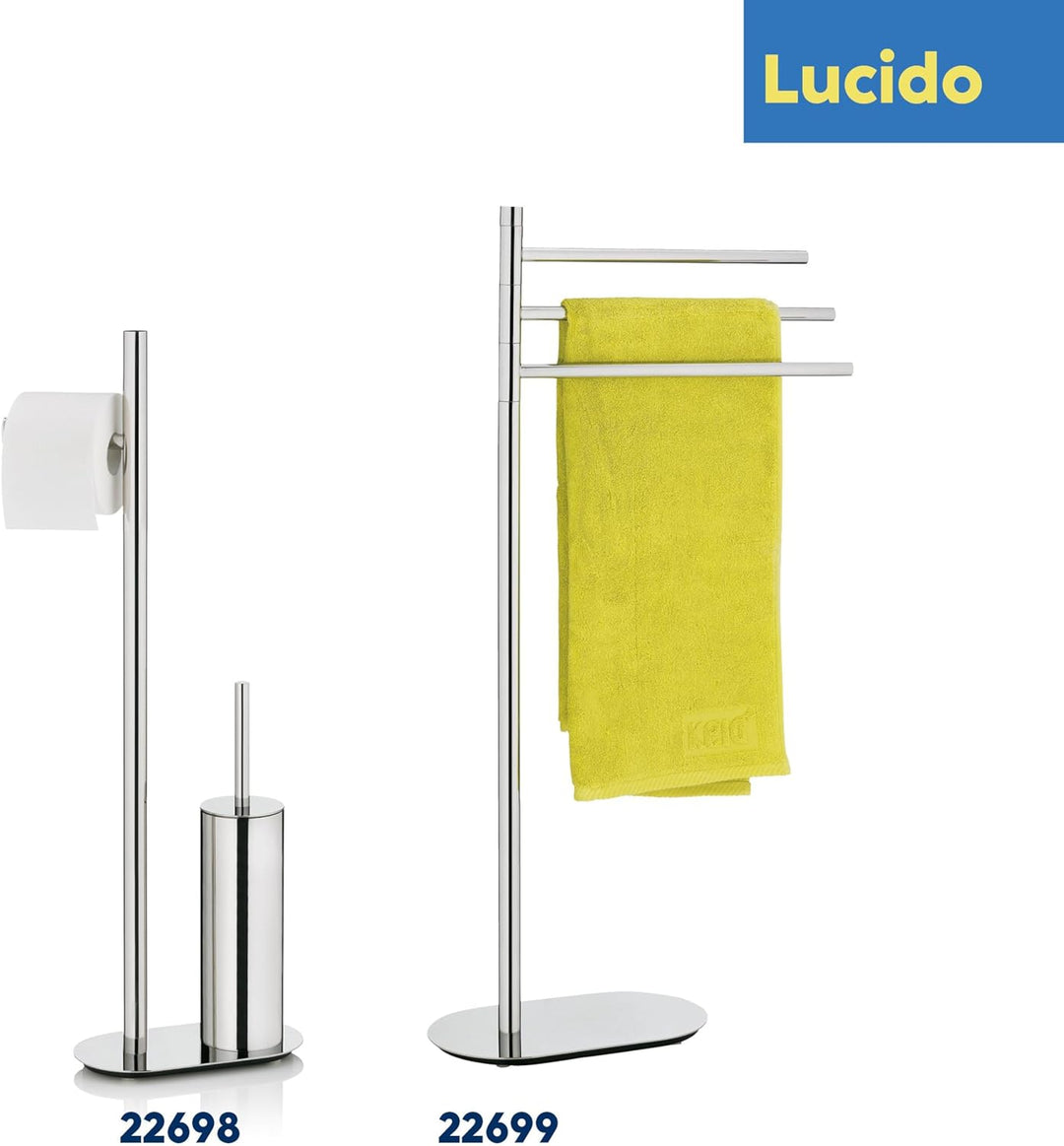 Kela 22699 Handtuchhalter, 3 Stangen, Rostfrei, Edelstahl 18/10, 92,5 cm Höhe, Lucido, Silber Glänze