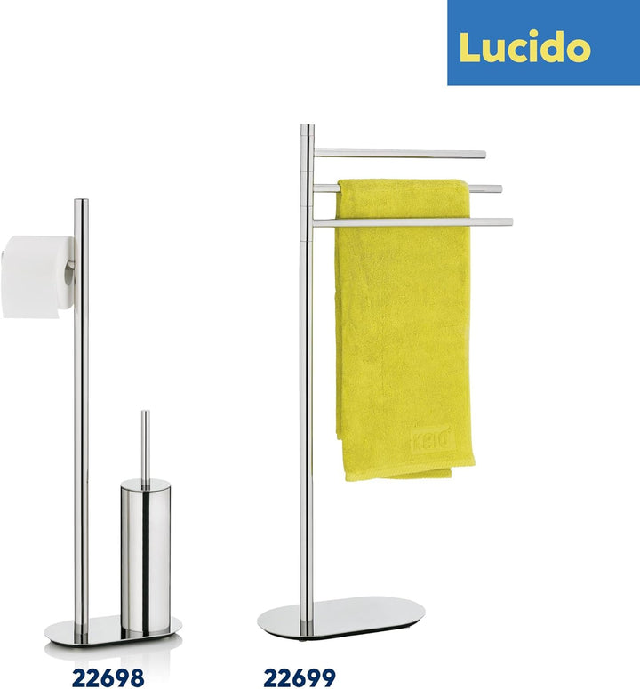 Kela 22699 Handtuchhalter, 3 Stangen, Rostfrei, Edelstahl 18/10, 92,5 cm Höhe, Lucido, Silber Glänze