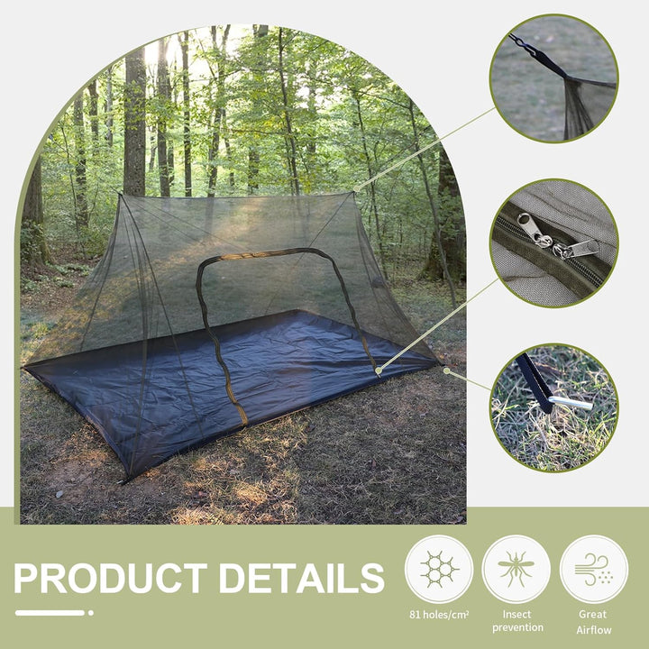 EFUTURETIME Gross Moskitonetz Camping, 240x140x110cm, Moskitonetz Outdoor, Leicht Moskitonetz Reise,
