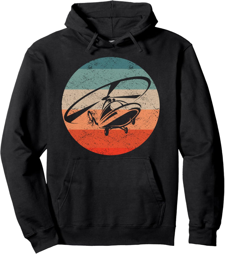 Retro Helikopter Heli - Vintage Hubschrauber Pilot Pullover Hoodie