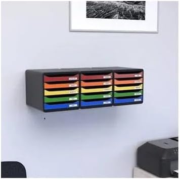 Exacompta 309738D Premium Ablagebox mit 5 Schubladen für DIN A4+ Dokumente. Stapelbare Schubladenbox
