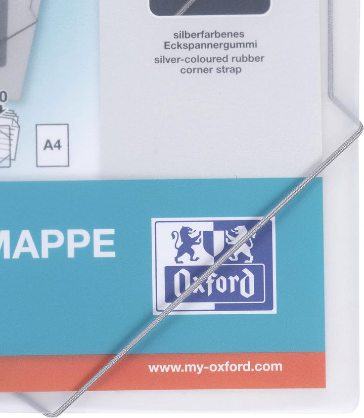 Oxford Eckspanner A4, aus Kunststoff, farblos, transparent, 10 Stück farblos transluzent Eckspanner
