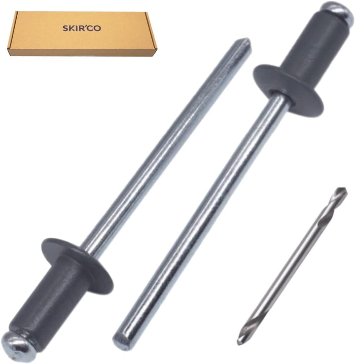 SKIR'CO (400 Stück) Blindnieten lackiert 4,0 x 8 mm, Aluminium Popnieten, Bohrer enthalten (Anthrazi