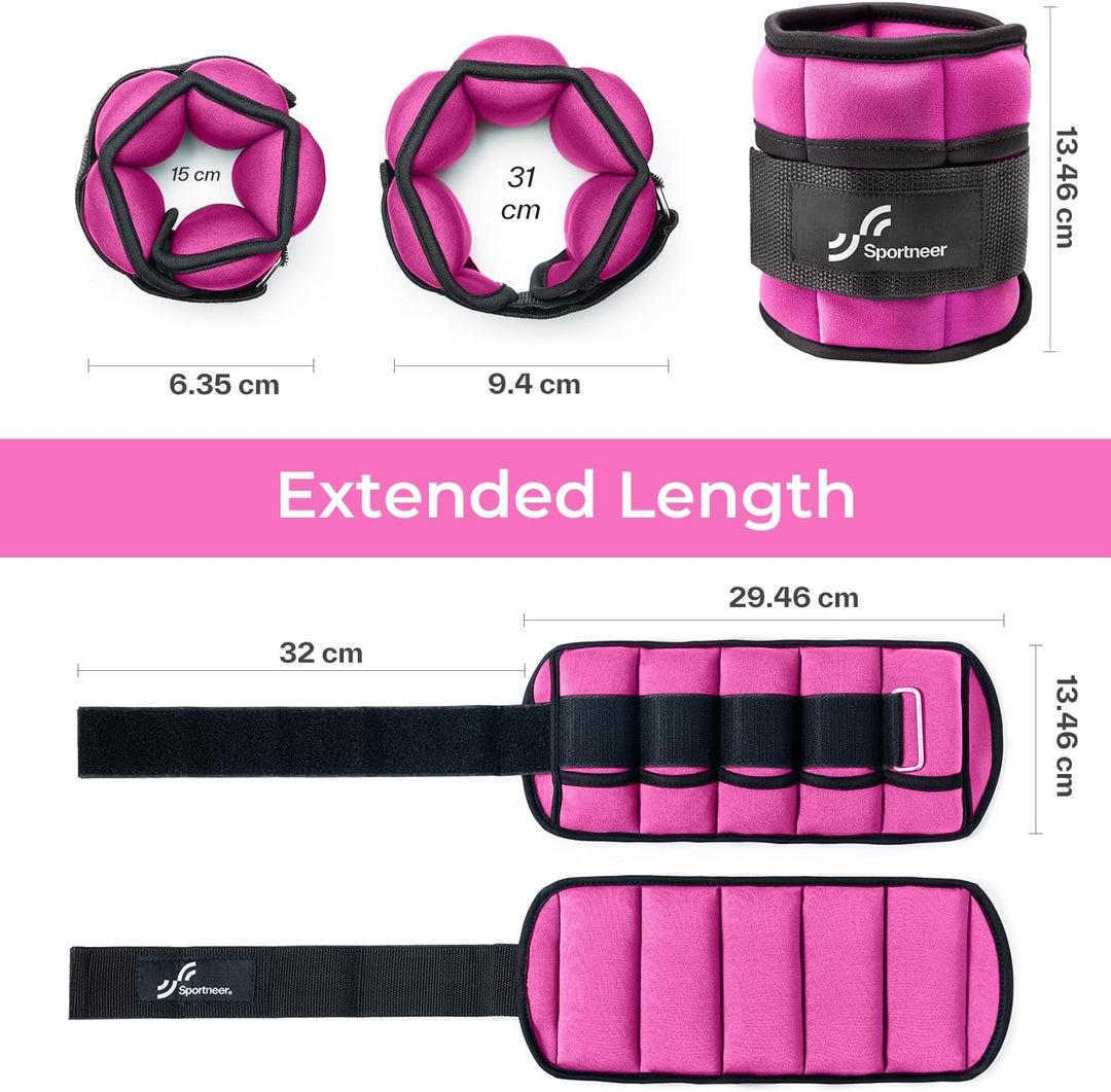 Sportneer Gewichtsmanschetten, Verstellbares Fussgelenkgewichte Set, Fuss-/Handgelenkgewicht Mansche
