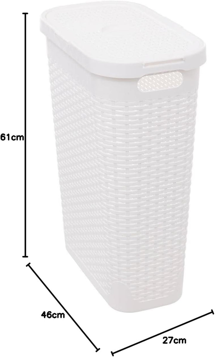 5 five simply smart 5five - schlanker abfallbehälter rattan 40l weiss