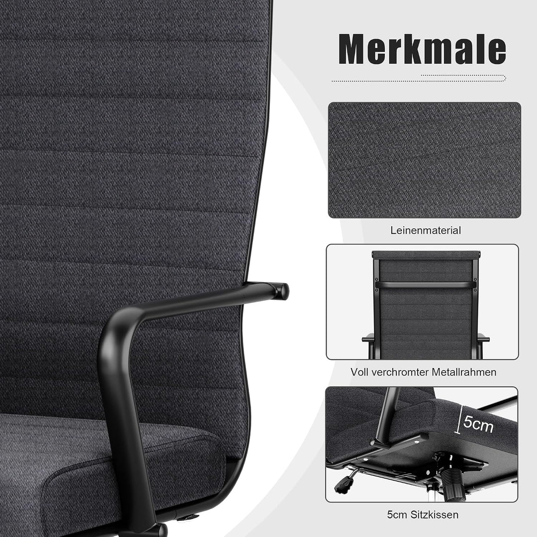 UEV Bürostuhl Ergonomisch Wippfunktion bis 150 kg belastbar Schreibtischstuhl mit Armlehne Drehstuhl