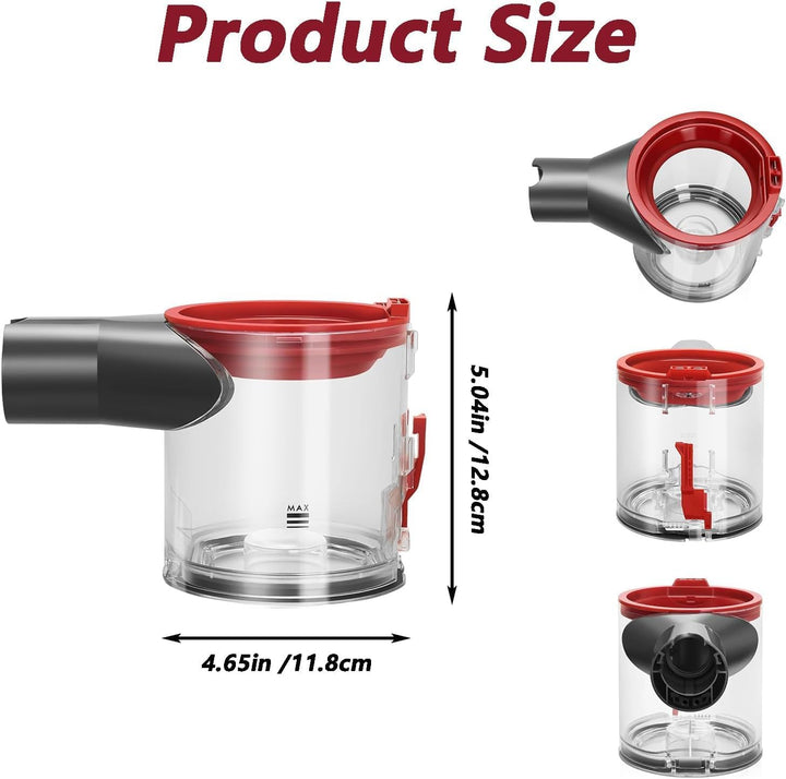 Staubbehälter Ersatz kompatibel mit Dyson V7 V8 SV10 SV11, verbesserter Auffangbehälter mit HEPA Fil