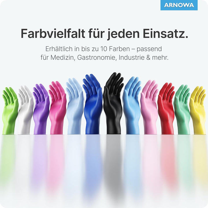 1000 Stk (10x100) ARNOMED Einweghandschuhe Gelb, Einmalhandschuhe XS, Nitril Handschuhe Einweg, Nitr