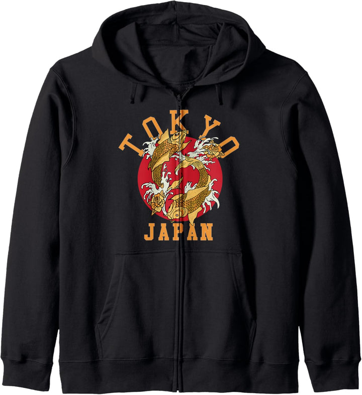 Tokyo Japan Japanese Streetwear Koi Sukajan Vintage Retro Kapuzenjacke
