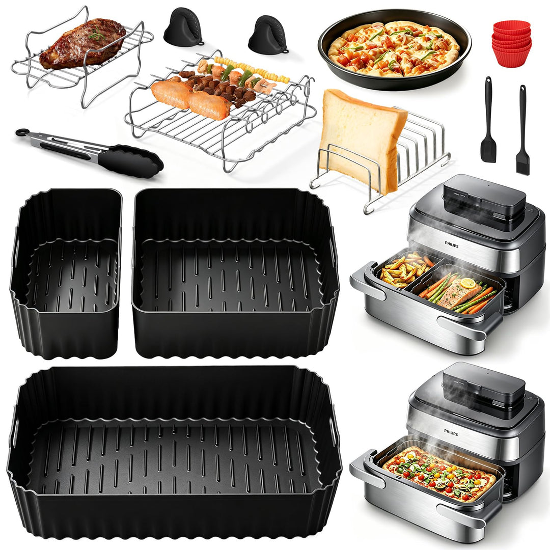 Heissluftfritteuse Zubehör für Philips Airfryer 5000 Series Megabasket 9,5L | 3Pcs Silikonform Zubeh