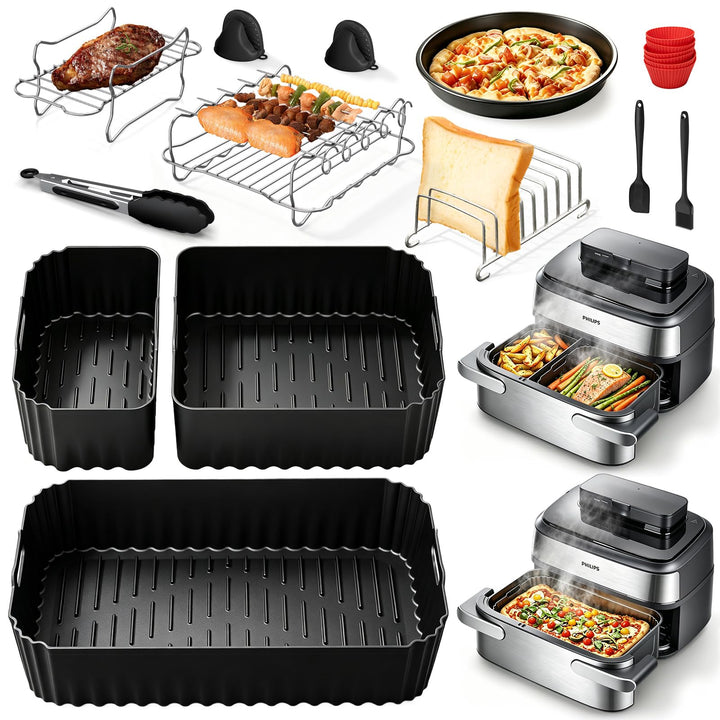 Heissluftfritteuse Zubehör für Philips Airfryer 5000 Series Megabasket 9,5L | 3Pcs Silikonform Zubeh