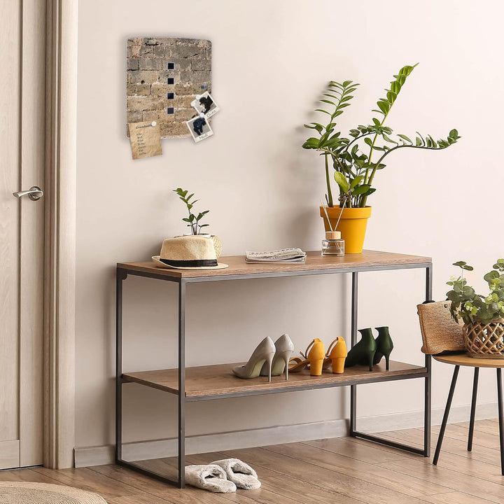 banjado® Design Schlüsselkasten aus Edelstahl Motiv Steinwand Antik für 10 Schlüssel - Schlüsselschr