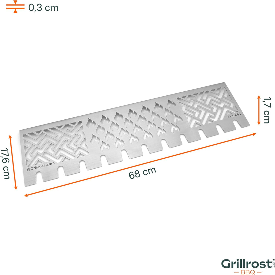 Grillrost.com Das Original Edelstahl Multistation | Warmhalterost für Napoleon LEX485 | mit Drumstic