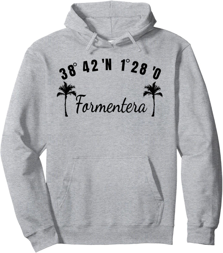 Formentera Koordinaten Design Urlaub Balearen Insel Pullover Hoodie