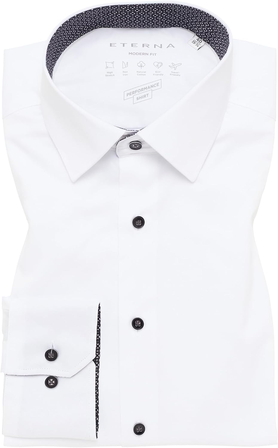ETERNA Herren Performance Shirt MODERN FIT 38 Weiss, 38 Weiss