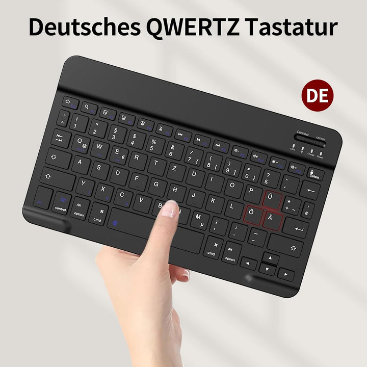 Hülle mit Tastatur für iPad A16 11 Generation 2025/10 Generation 2022 (11/10.9 Zoll), Flexibles TPU