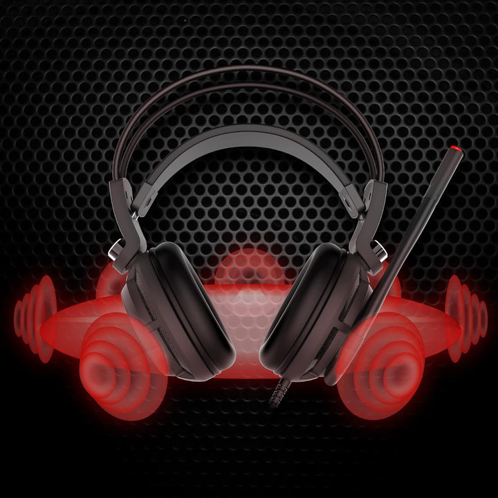 MSI DS502 GAMING HEADSET - Kopfhörer mit 7.1 Virtual Surround Sound, Vibrationssystem, 40mm Neodym-T