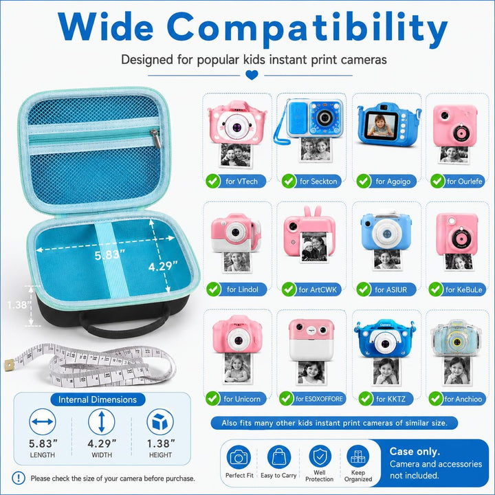 Kinderkamera Tasche, Sofortbildkameras Schutzhülle für VTech KidiZoom Print Cam/Gofunly/HiMont/ASTGM