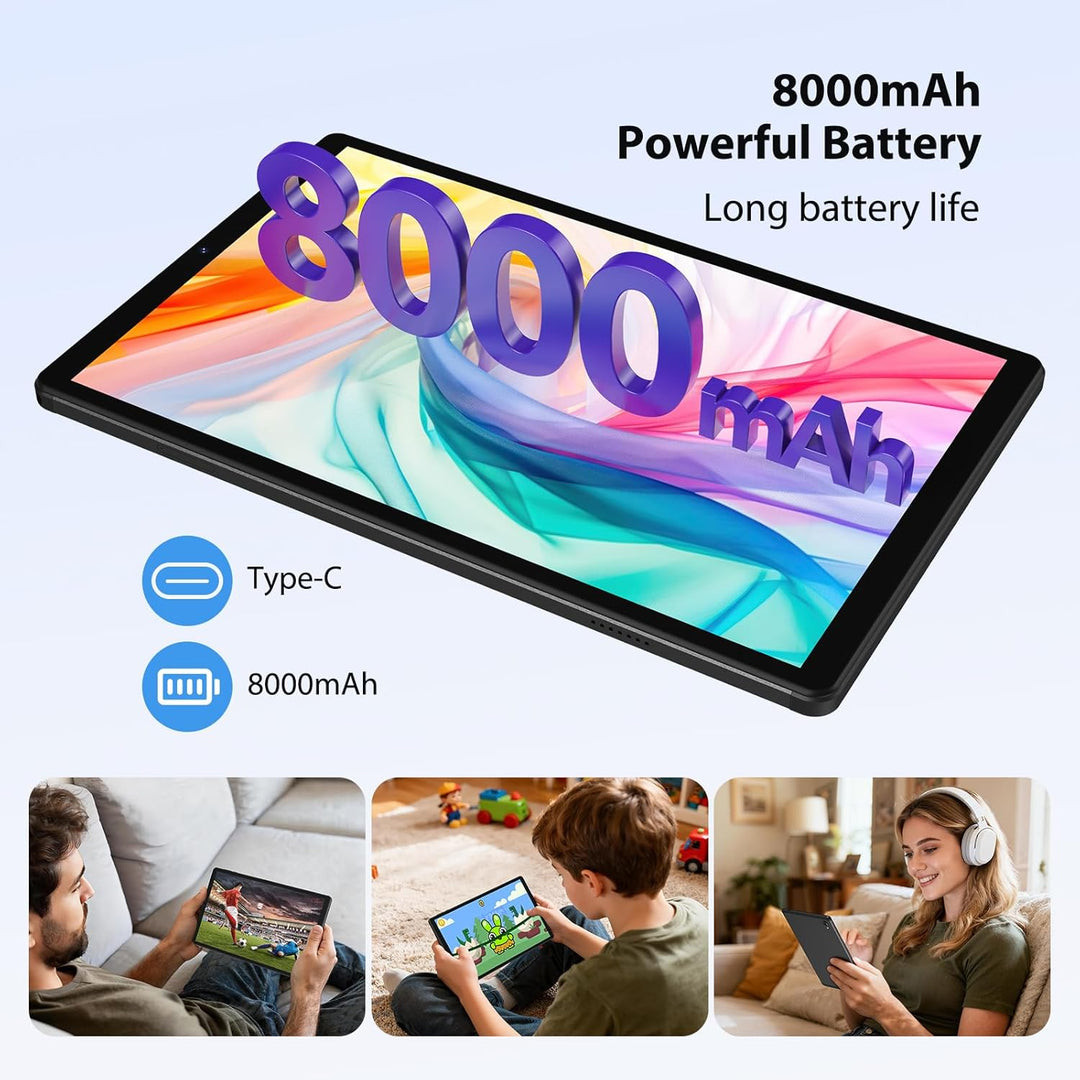 2K 10.6 Zoll Android 15 Tablet, 4G LTE+5G WiFi, 36GB RAM+512GB ROM (2TB TF), Octa-Core, 2000 * 1200F