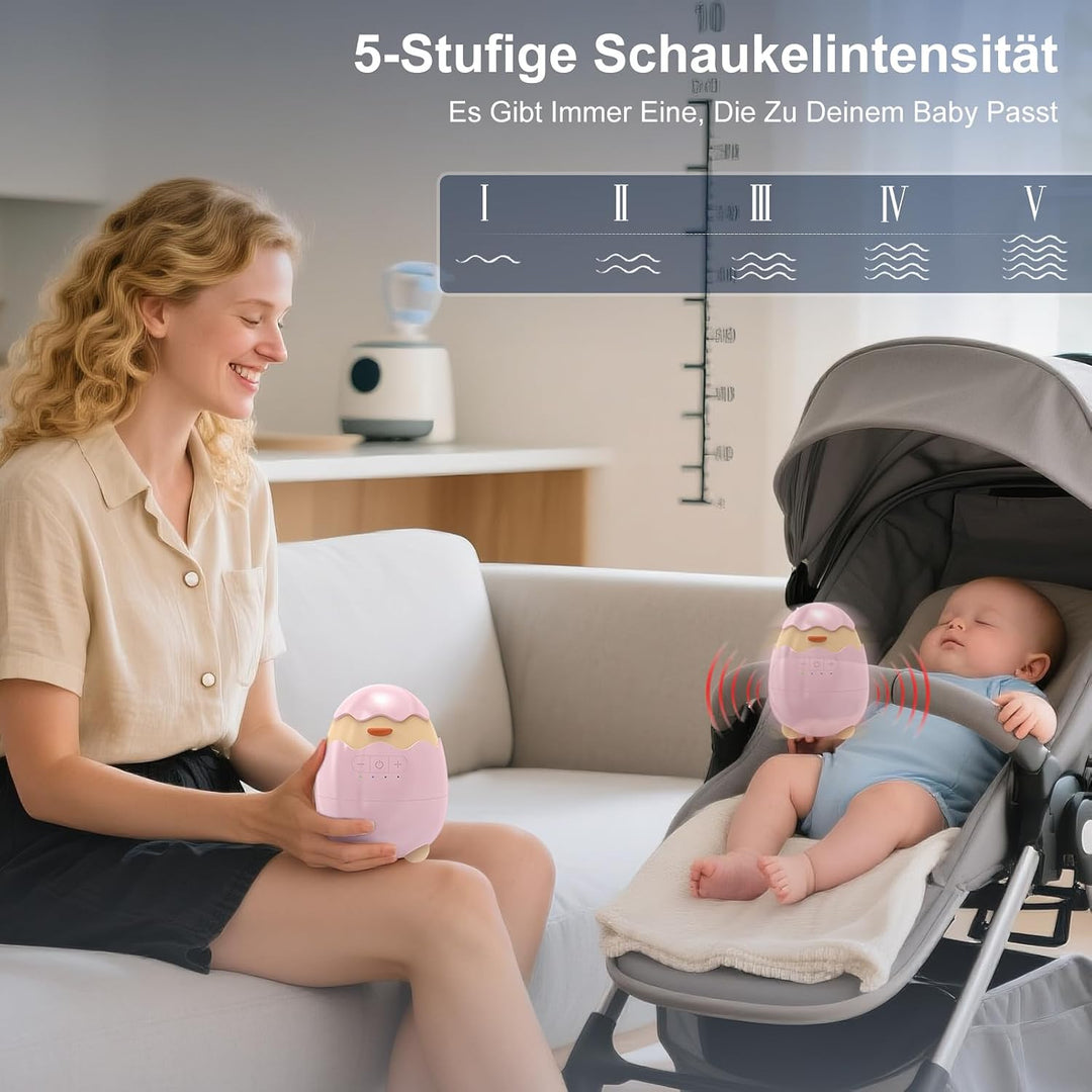 Robofun Kinderwagenschaukler- Das Original Schlafhilfe für Baby, 5 Einstellbare Schaukelintensitäten