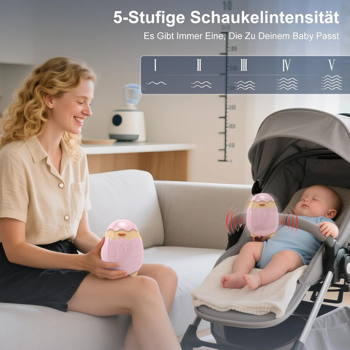 Robofun Kinderwagenschaukler- Das Original Schlafhilfe für Baby, 5 Einstellbare Schaukelintensitäten