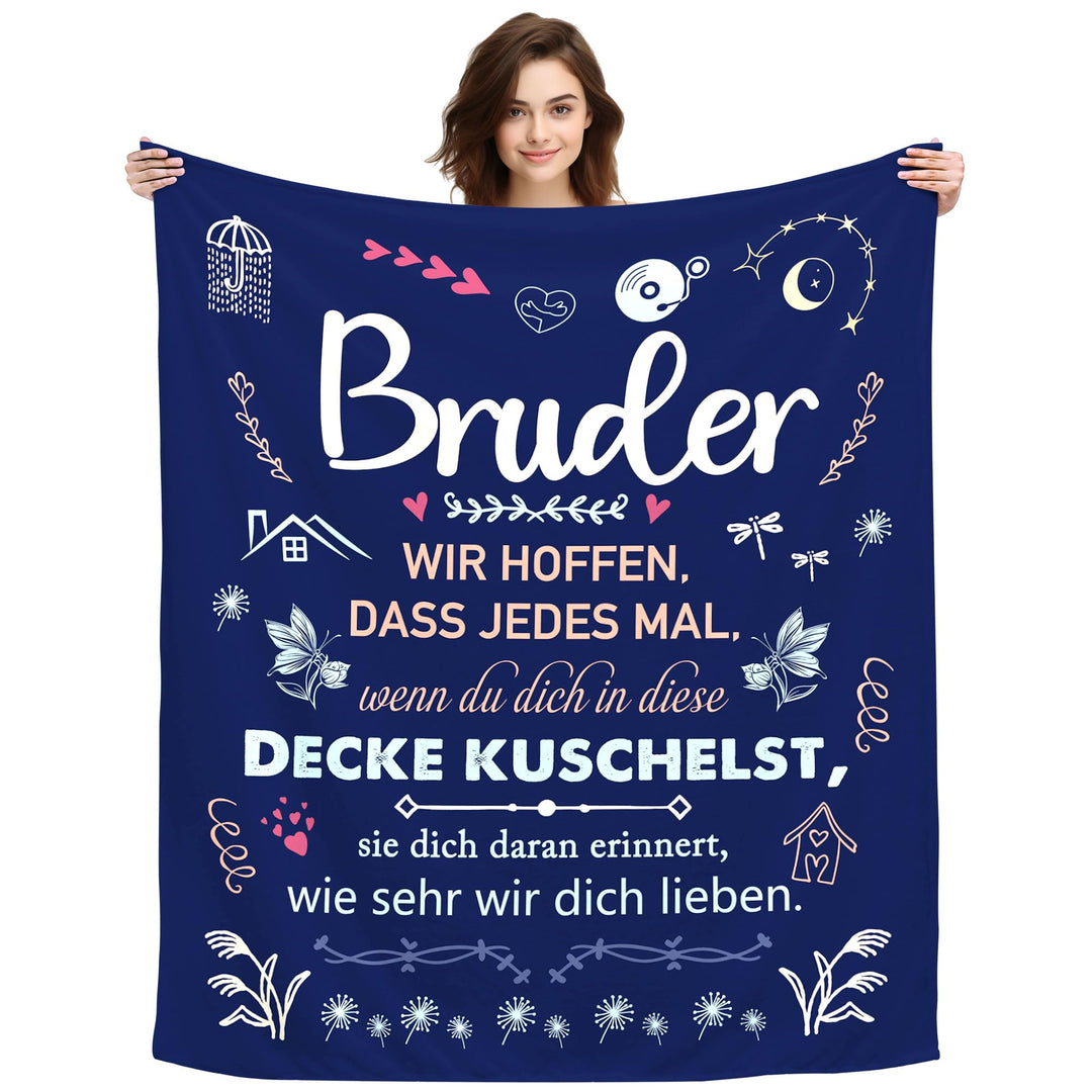Original Decke Geschenke für Bruder Mann Kuscheldecke Geschenke für Ihn Weihnachten Valentinstag Geb