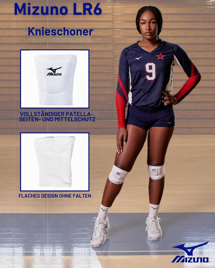 Mizuno LR6 Volleyball-Knieschoner L Schwarz, L Schwarz