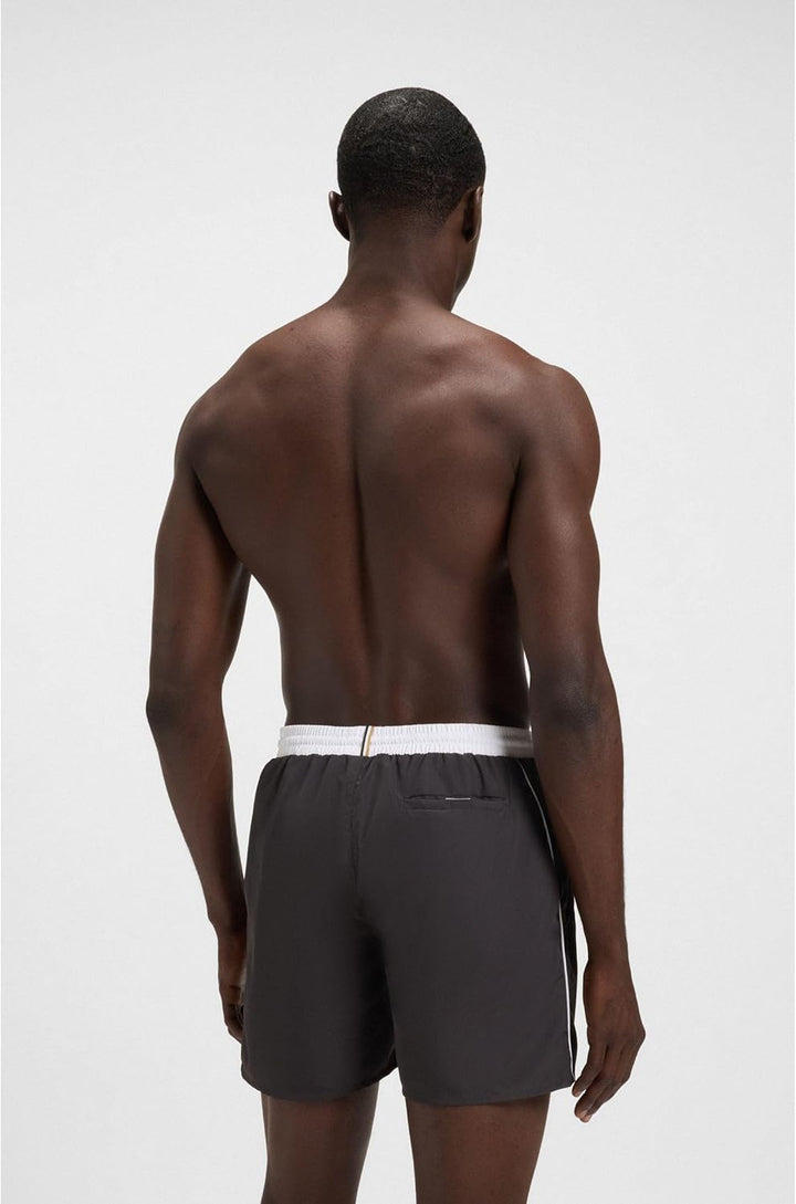 BOSS Herren Starfish Schnell trocknende Badeshorts mit Logo-Print S Dark Grey 022, S Dark Grey 022