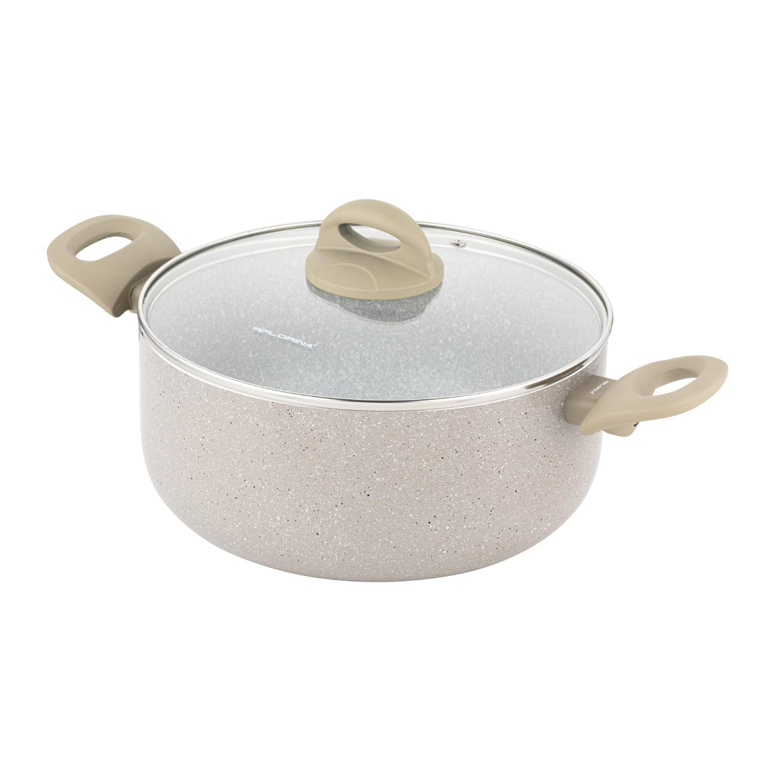 FLORINA Aluminiumtopf ISLA 4,1L I 24 cm I Aluminium Kochtopf mit Antihaftbeschichtung | Schnelles un