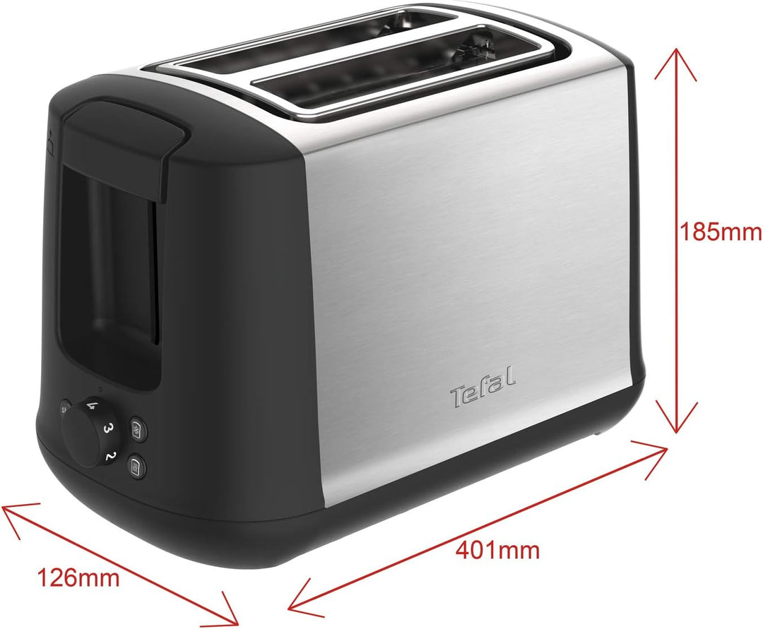 Tefal TT340830 2 Scheiben/E 850 W Schwarz, Edelstahl Toaster
