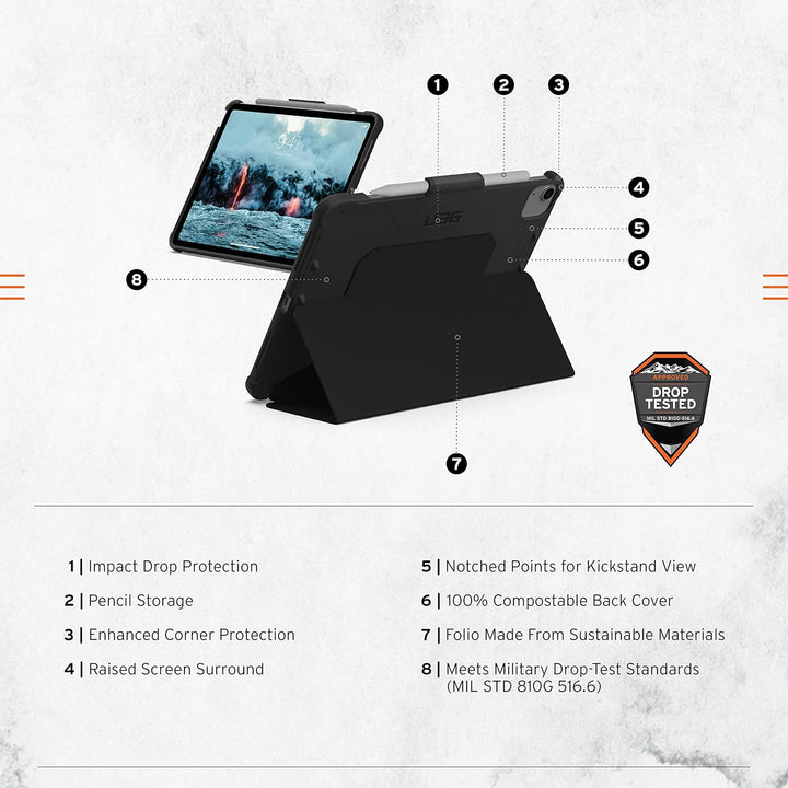 URBAN ARMOR GEAR Outback-Bio Case Apple iPad 10.2 Hülle (2021/2020 2019) biologisch abbaubar [Case m