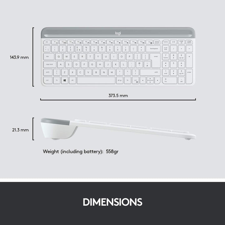 Logitech MK470 Slim Combo Kabelloses Tastatur-Maus-Set, 2.4 GHz Verbindung via Nano-USB-Empfänger, 1